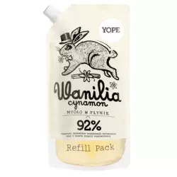 Wanilia i cynamon Naturel mydło wpłynie 92% zawartość składniki pochodzenia naturalnego 500ml Doypack uzupełnienie - Yope