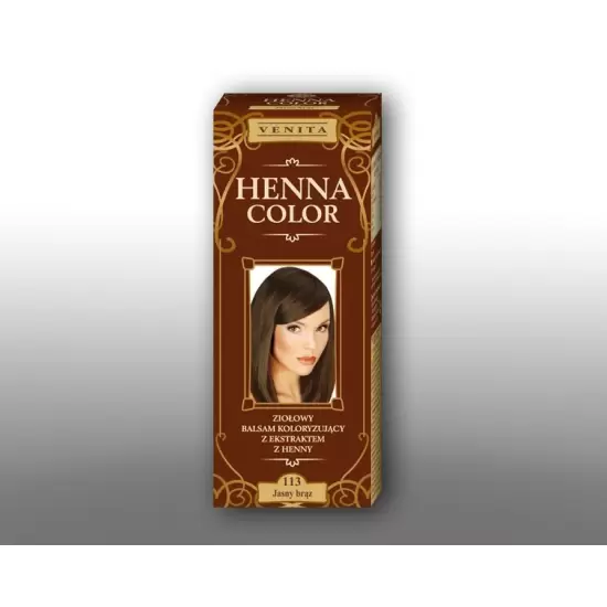 Henna Color - Ziołowy Balsam Koloryzujący z ekstraktem z henny 113 Jasny brąz 75ml - Venita