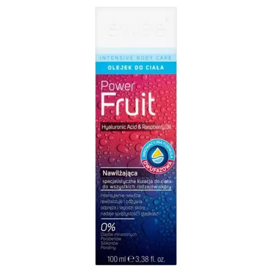 Power Fruit-Hyaluronic Acid Raspberry oil Nawilżająca specjalistyczna kuracja do wszystkich rodzajów skóry 100ml - Evree