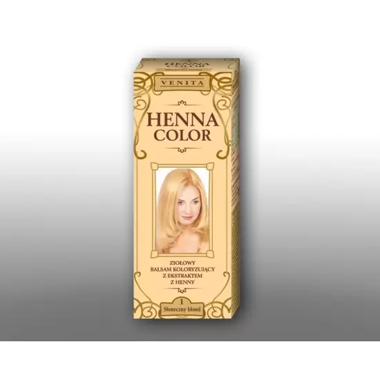 Henna Color - Ziołowy Balsam Koloryzujący z ekstraktem z henny 01 Słoneczny blond 75ml - Venita