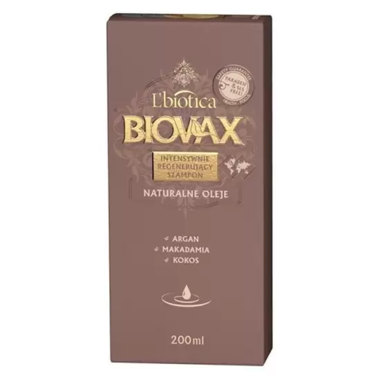 Biovax Intensywnie regenerujący szampon do włosów 3 oleje 250ml - L'Biotica