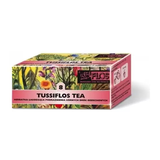 Tussiflos Tea (8) – Wpływa na pracę górnych dróg oddechowych Fix 25sasz - HerbaFlos