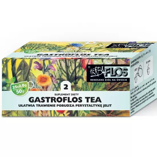 Gastroflos Tea (2) – Ułatwia trawienie i pobudza perystaltykę jelit Fix 25sasz - HerbaFlos