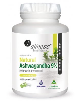 Natural Ashwaganda 590 mg 9% x100 Vege caps. - Aliness