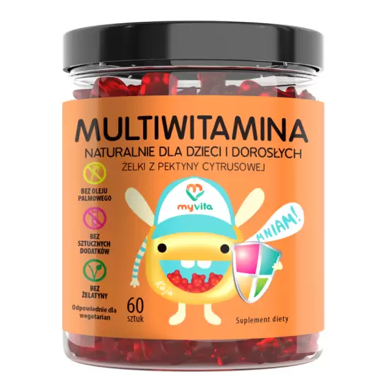 Żelki naturalne Multiwitamina dla dzieci i dorosłych 60szt - MyVita