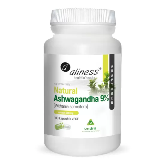 Natural Ashwagandha 580 mg 9% x 100 Vege caps - Aliness