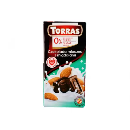Czekolada mleczna z migdałami 75g - Torras