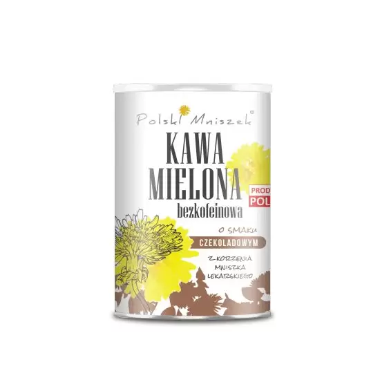 Kawa mielona bezkofeinowa o smaku czekoladowym z korzenia mniszka lekarskiego 150g - Polski Mniszek