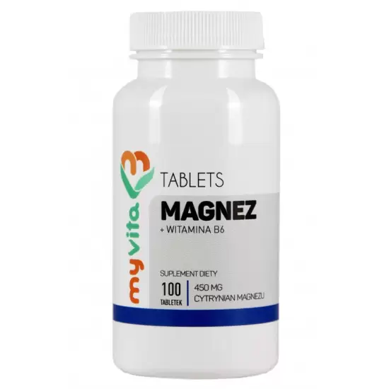 Magnez + B6 Cytrynian magnezu 450mg - MyVita
