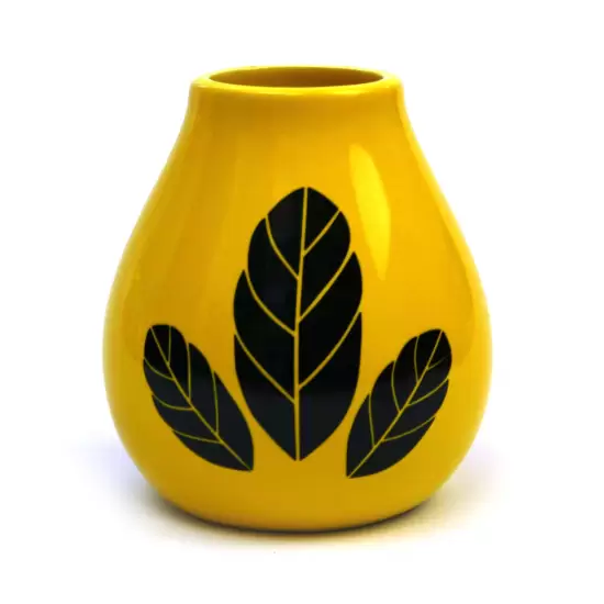 Luka Hoja yellow ceramiczne matero 350ml