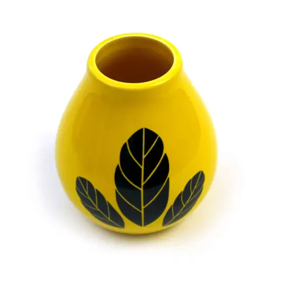 Luka Hoja yellow ceramiczne matero 350ml