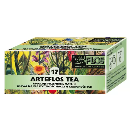 Arteflos tea Reguluje przemianę materii wpływa na elastyczność naczyń krwionośnych nr17 Fix 20sasz - Herba Flos